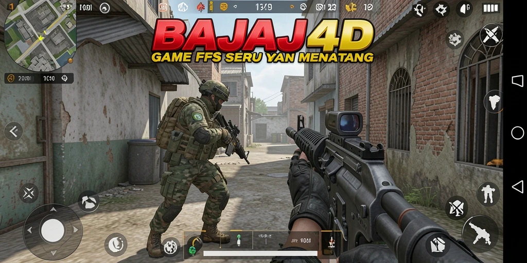 Tampilan gameplay intens dari BAJAJ4D dalam pertempuran FPS.