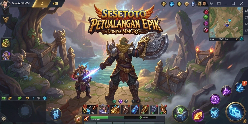 Screenshot utama SESETOTO memperlihatkan aksi seru dalam permainan MMORPG.